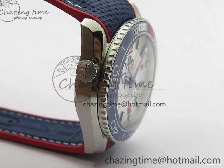 0117 Comfortable Planet Ocean 43.5mm America’s Cup VSF Best Edition White Dial On Blue Gummy Strap A 7900